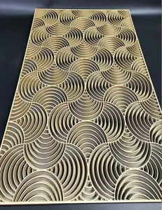 Exquisite wooden layered wall art hanging for home decor, intricate 3D geometric design.