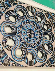 Wooden layered mandala wall art hanging southeast asian style home decor wall panel