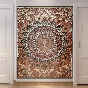 Arte murale mandala in legno tridimensionale sospesa per corridoio soggiorno decorazione lusso
