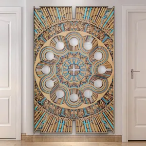 3D wooden wall art mandala hanging decor multi layered carved square plaque for home decor