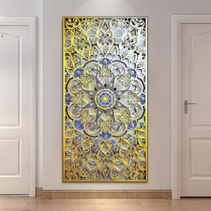 Houten gelaagde snijwerk mandala wanddecoratie hangend voor woonkamer gang thuis