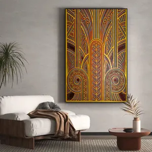 Abstract mandala wooden wall art Nordic layered carving home decor living room hanging