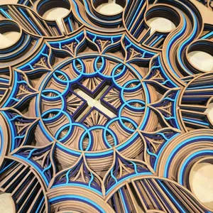 3D Layered Wooden Mandala Wall Art Southeast Asian Style Hanging Decor for Living Room Home