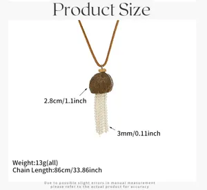 Quallen Perlen Quasten Halskette lange Pullover Kette Vintage Anhänger Schmuck für Frauen