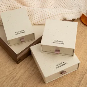 Scatola portagioie in carta riciclata a cassetto confezione regalo per anelli e collane