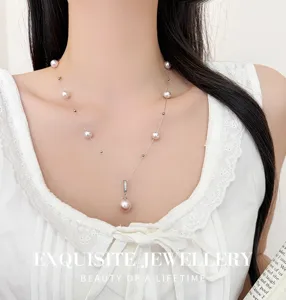 French light luxury starry pearl necklace elegance clavicle chain fashion women accessories