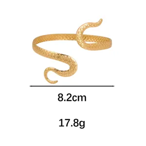 Bracciale da braccio aperto tentacolo di polpo dorato regolabile stile punk chic donna