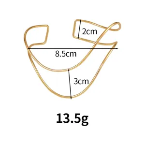 Bracciale da braccio geometrico aperto minimalista, gioiello da braccio in metallo.