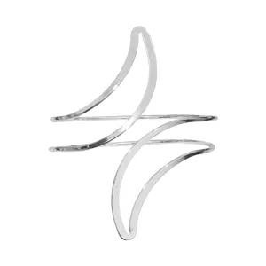 Zilverkleurige metalen open bovenarm armband minimalistische geometrische sieraden item