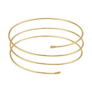 Gouden meerlaagse open armband, stijlvolle punk spiraal metalen armklem sieraden vrouwen.