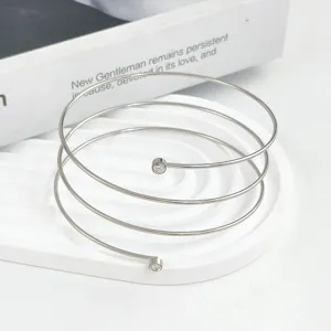Mehrschichtiger spiralförmiger Armreif Damen Mode Metall offenes Armband Schmuck neu