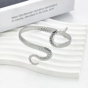 Bracciale polsino regolabile in metallo tentacolo di polpo, gioiello aperto esagerato.