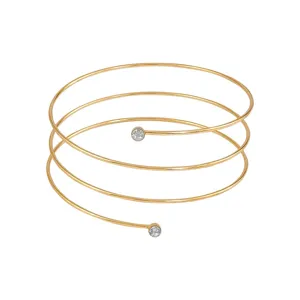 Goldener mehrschichtiger Spiral-Armreif, schickes Oberarm-Schmuckstück für Damen.