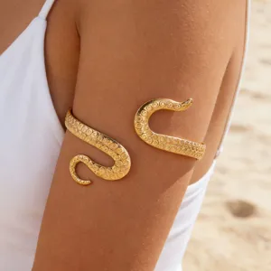 Bracciale da Braccio Regolabile a Tentacoli di Polpo in Metallo Stile Gothic Punk Design Animale per Donna Oro Argento