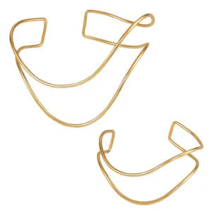 Bracciale da braccio geometrico aperto in metallo dorato minimalista gioiello donna chic