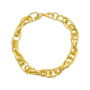 Gros collier de chaîne en or pour femmes et hommes, bijoux statement hip hop tendance.