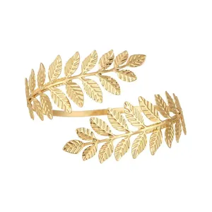 Gold leaf arm cuff Greek goddess bangle upper arm bracelet bridal jewelry accessory