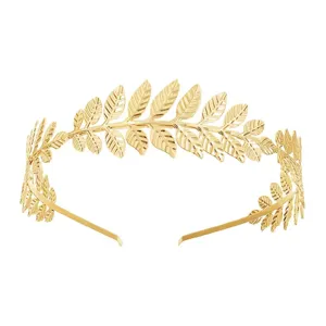 Gouden bladeren haarband metalen laurierkrans griekse godin haaraccessoire bruid huwelijk
