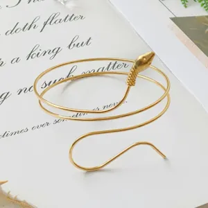 Brazalete de serpiente dorado ajustable abierto pulsera de espiral moda mujer joyas