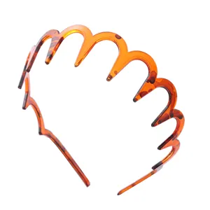 Serre-tête vagues écaille de tortue détail, accessoire antidérapant élégant pour maquillage.