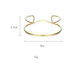 Bracciale da braccio geometrico dorato minimalista braccialetto aperto regolabile accessorio moda