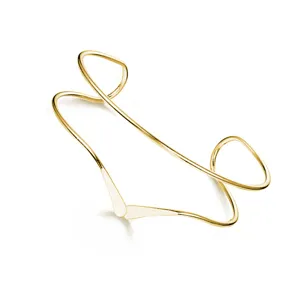 Bracciale da braccio in oro minimalista braccialetto geometrico regolabile aperto vista