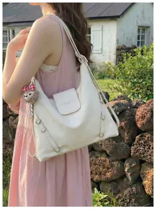 Zaino e borsa a tracolla retrò minimalista di grande capacità per donne pendolari.