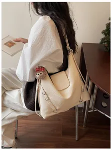 Borsa a tracolla stile coreano retrò di grande capacità per donne elegante borsa in pelle PU
