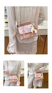 Stylish women's crossbody shoulder bag with horse charm, trendy chic handbag for daily outfits.