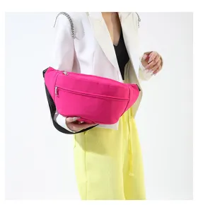Marsupio in nylon rosa fucsia borsa a tracolla casual borsa da petto per donna chic