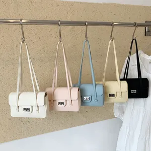 Dames Casual Synthetisch Leer Schoudertas met Lychee Patroon en Minimalistische Stijl Perfecte Opbergstructuur voor Dagelijks Woon-Werkverkeer