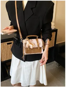Trendy spring summer crossbody bag for women, stylish small square handbag with cute charm.