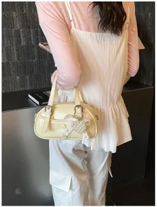 Korean style niche bowling handbag women versatile shoulder bag fashion commuter handbag
