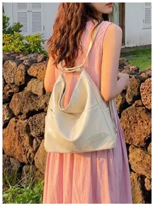 Women's multi-functional casual large capacity tote backpack detail view showcasing design.
