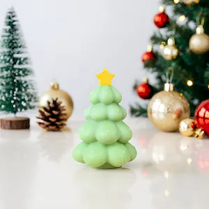 Grüne Blasen Weihnachtsbaum Duftkerze Heimdekoration festliches Geschenk neu