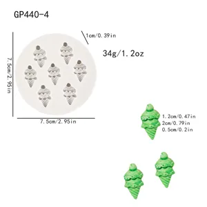 7 cavity mini ice cream cone silicone mold for DIY handmade scented candle plaster cake decor