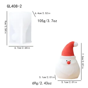 Silikonform fuer Weihnachts-Weihnachtsmann Kerzen Gips Fondant Kuchen Backen DIY Werkzeuge.