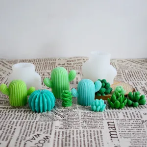 Succulent plant silicone mold DIY aromatherapy candle soap plaster diffuser mold detail