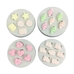 Mini ice cream cone and dessert silicone mold set for DIY handmade crafts and cake decoration.
