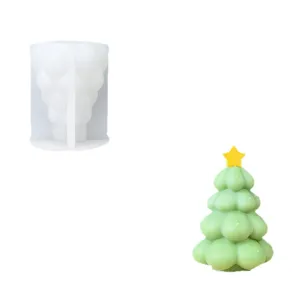 Weihnachtsbaum Silikonform und Duftkerze Set, DIY Bastelform fur festliche Heimdekoration.