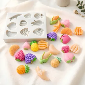 Moule en Silicone pour Fruits Et Légumes à Cavités Multiples pour la Fabrication de Bougies Pierre Diffuseur Résine Savon Artisanal Fondant