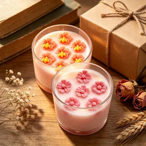 Rosa Blume Biene Glas Duftkerze Sojawachs Hochzeitsgeschenk Tischdeko Raumdeko Display