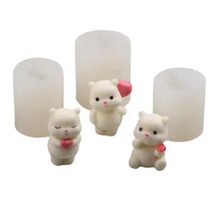 Leuke beren siliconen mal set voor aromatherapie kaarsen gips en fondant taart knutselen.
