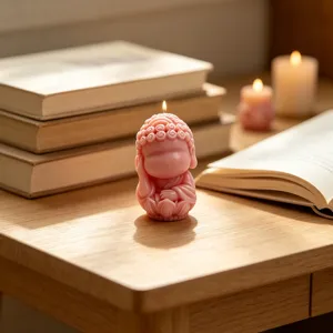 Zen Buddha Silicone Mold For Candle Making 3D Statue Plaster Craft Mold Mini Buddha Sculpture DIY Resin Fondant Molding Tool