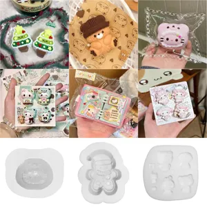 Stampo in Silicone a Trama a Maglia Albero di Natale Omino di Pan di Zenzero Per Candele Aromaterapia Gesso Fai da Te Sapone