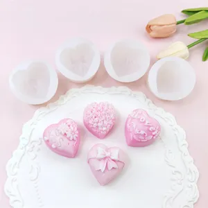 3D Herz Silikonform für DIY Fondant Schokolade Aromatherapie Kerze Gips Handwerk Detail