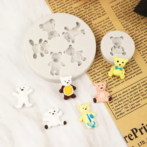 Set stampi in silicone orsetto per cucina, resina, candele e gesso. Mini orsacchiotti fai da te.