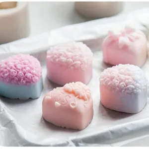 3D Herz Blumen Silikonform für DIY Fondant Schokolade Aromatherapie Kerzen Valentinstag