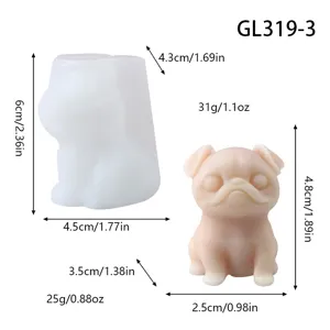 3D Puppy Silicone Mold Cute Dog Candle Plaster Epoxy Resin DIY Craft Making Tool