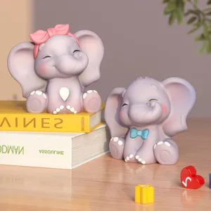 Set di stampi in silicone elefante cartone animato per fai da te gres resina e candela decorazione.